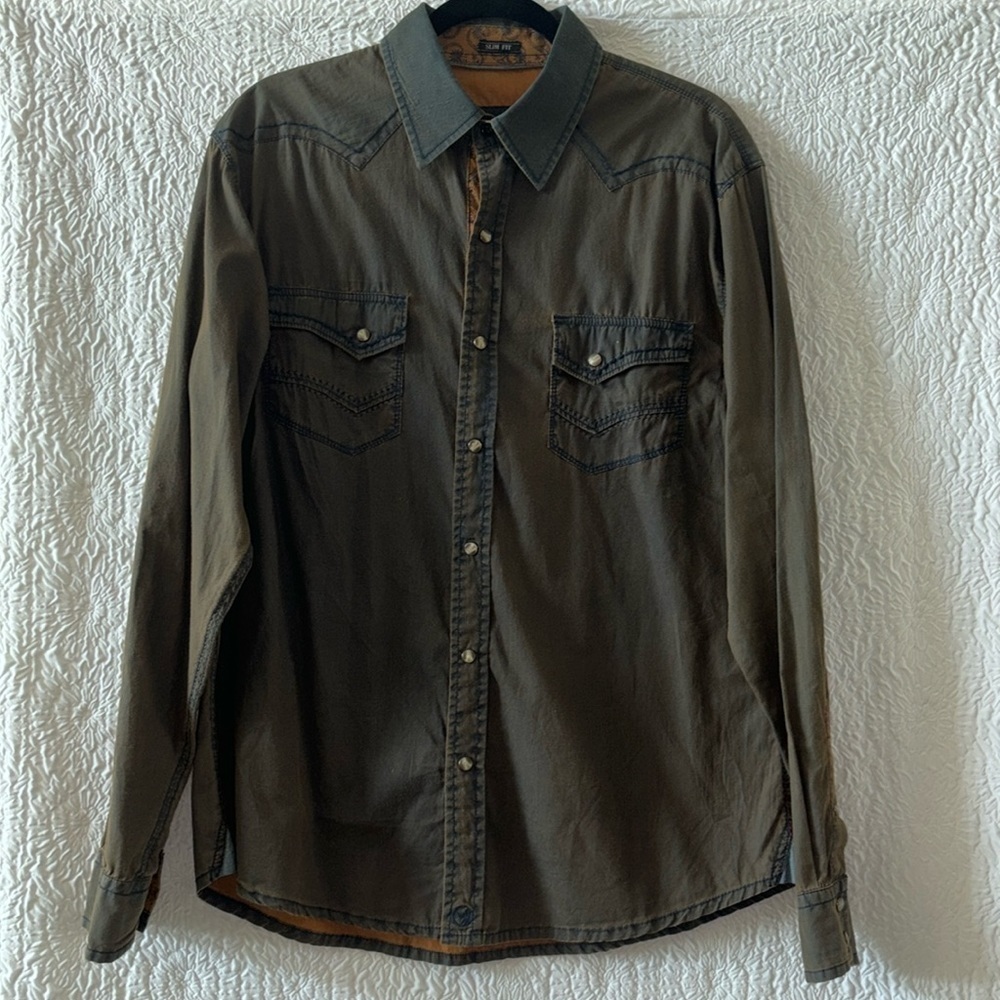 Moonshine Spirit by Brad Paisley Slim Fit Snap Down Long Sleeve Western Shirt